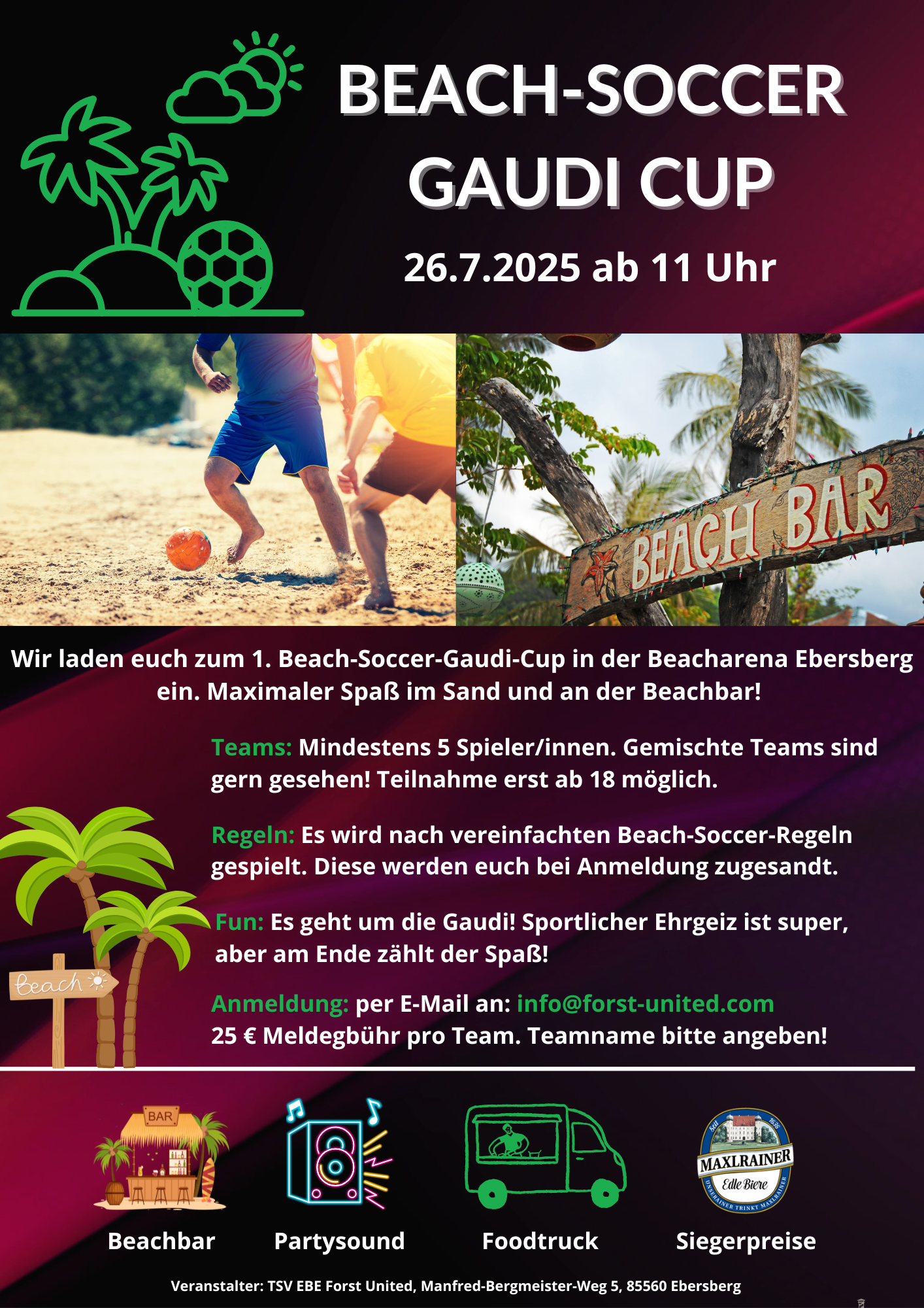 Featured image for “⚽ Auf geht’s zum 1. Beach-Soccer-Gaudi Cup in Ebersberg! ☀🍹”